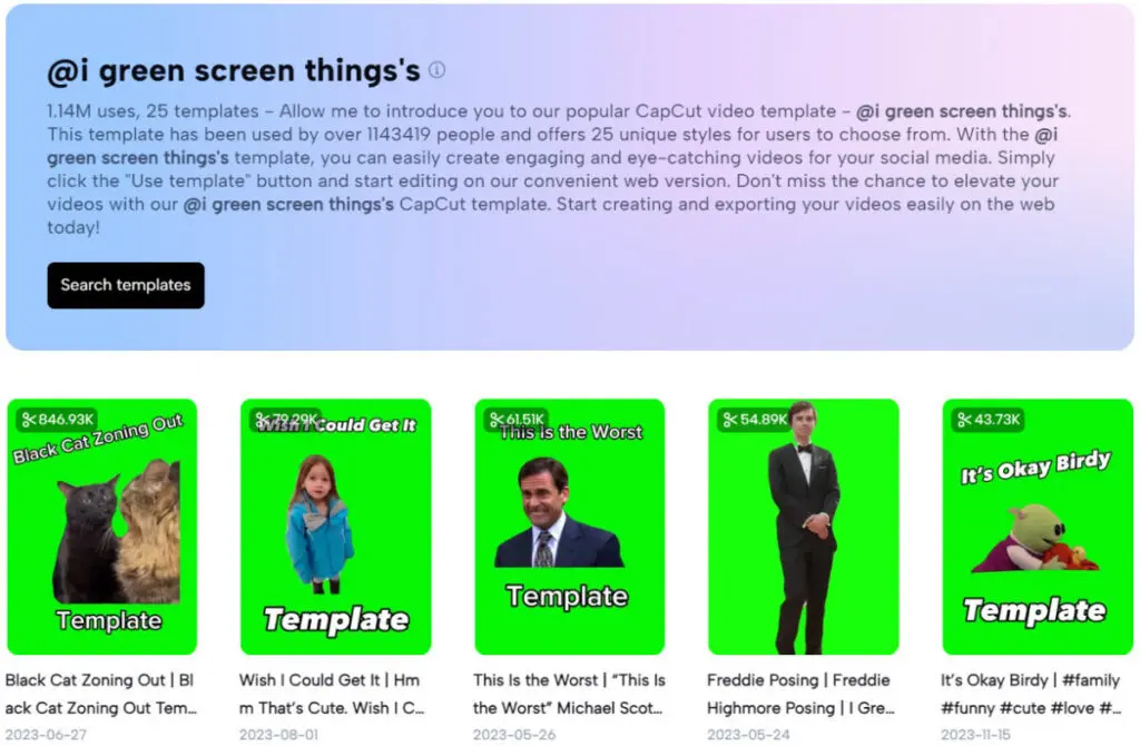 CapCut @i green screen things's