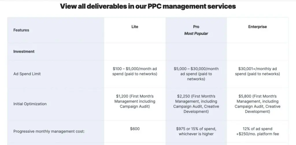 PPC management services
