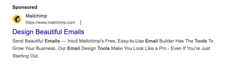 Intuit Mailchimp ad