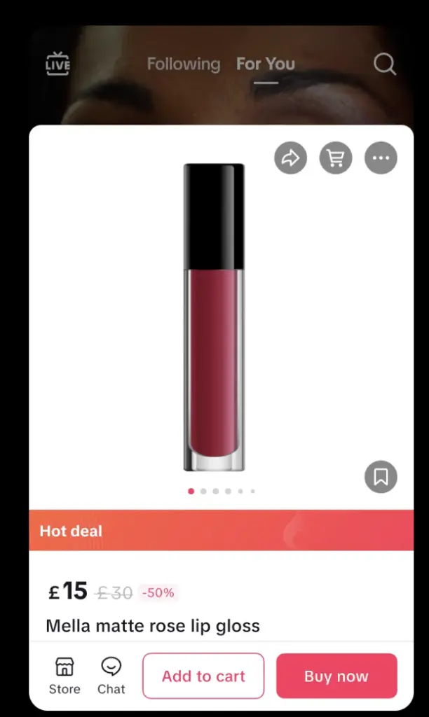 TikTok Buy now button