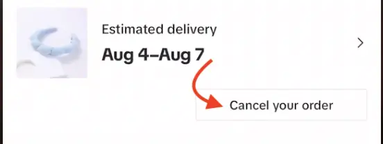 Cancel your order button TikTok Shop