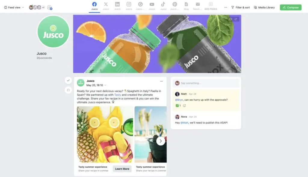 Planable feed collaboration