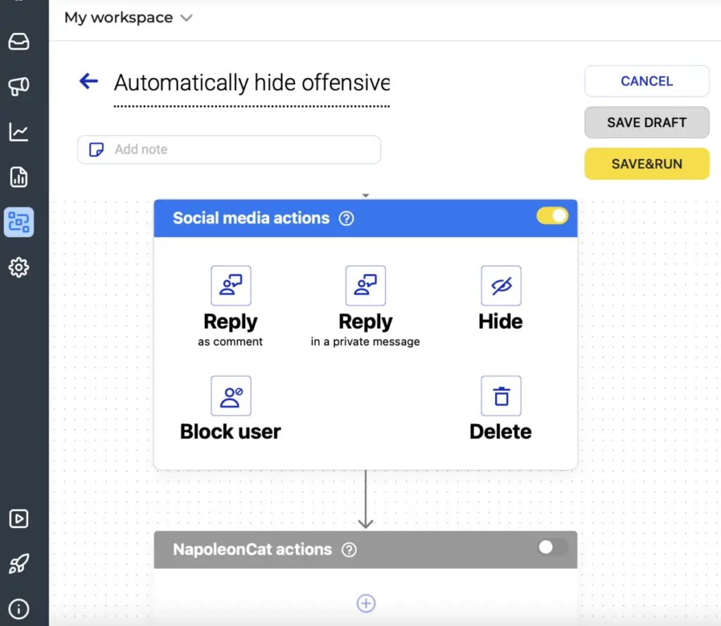 Content Moderation NapoleonCat Social Media Actions