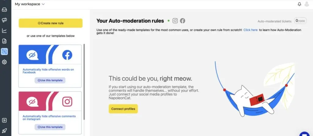 Content Moderation NapoleonCat Templates