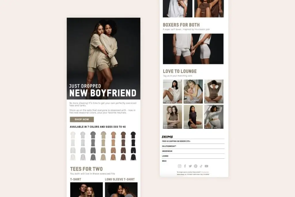 SKIMS email new product launch