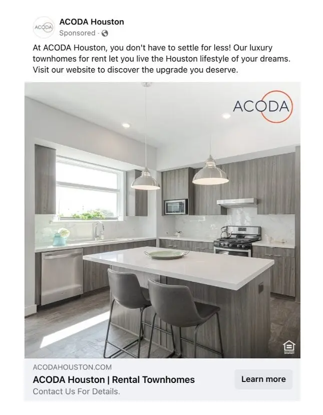 ACODA Houston Social Facebook Ads