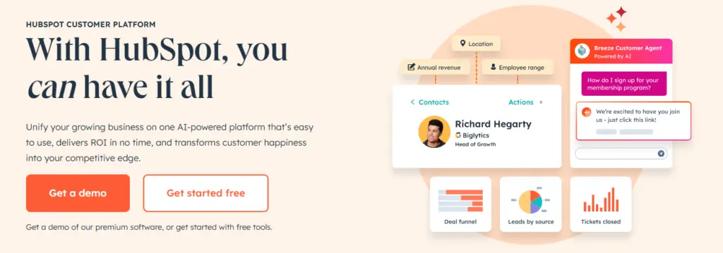 HubSpot Landing Page copy