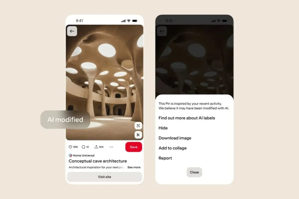 Pinterest AI Gen Labels in Action