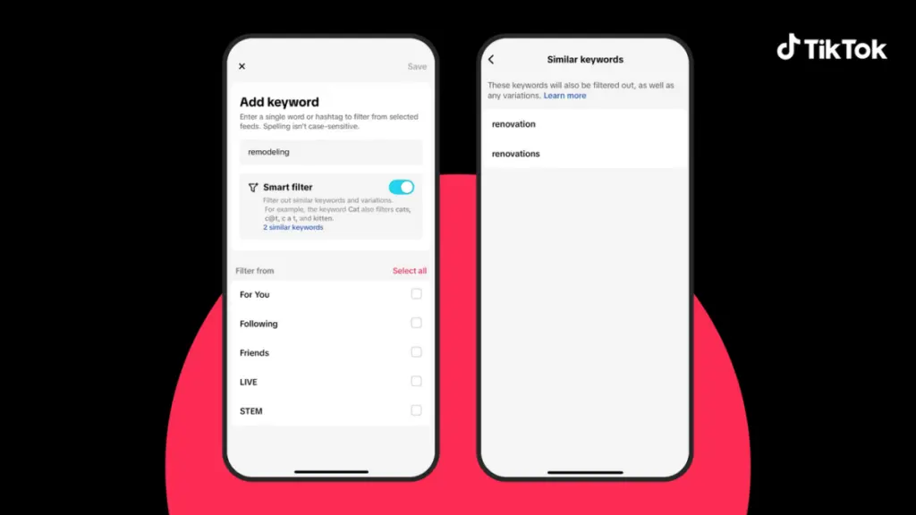 TikTok Filter Keywords Feature