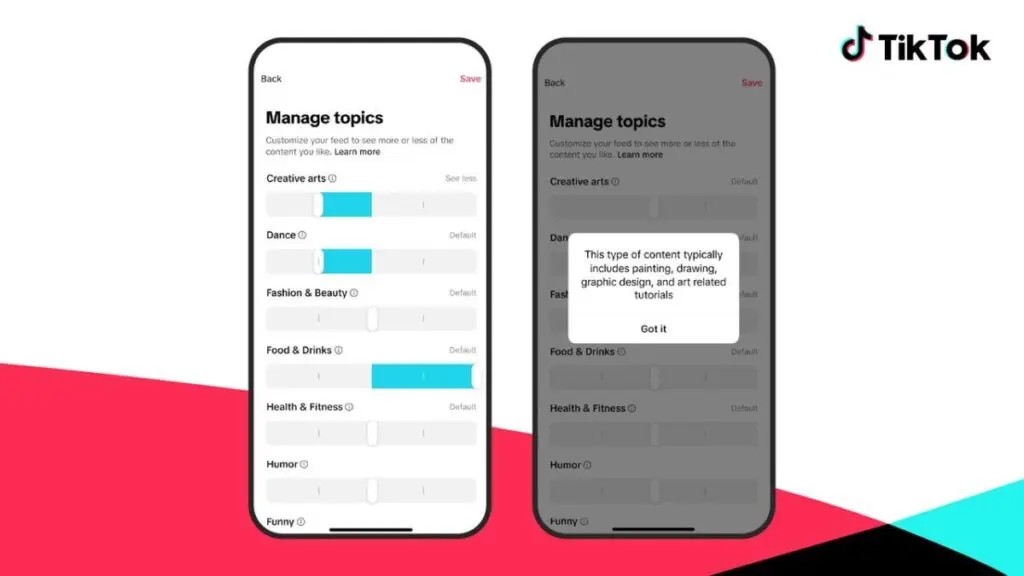 TikTok Manage Topics Feature