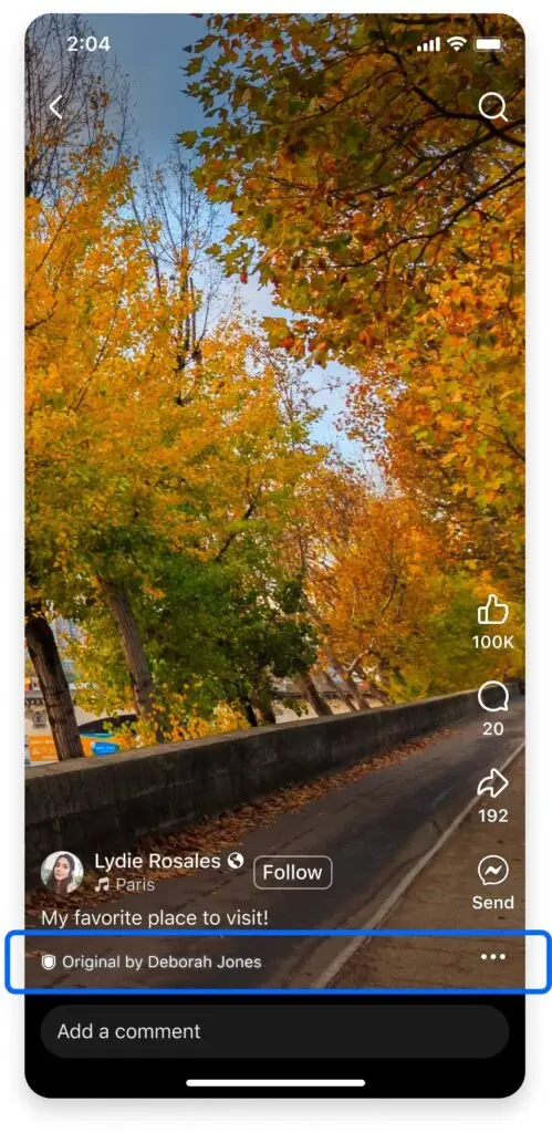 Facebook Original Author Feature