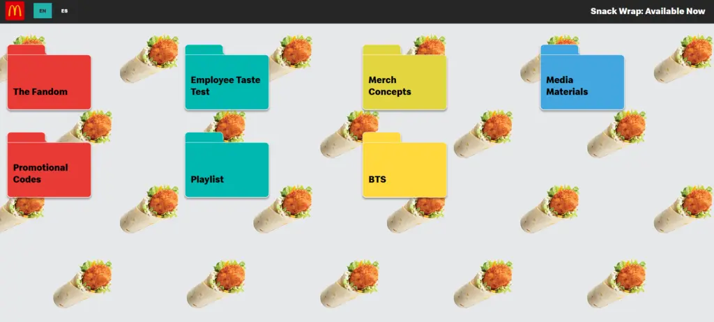 Snack Wrap Landing Page McDonalds