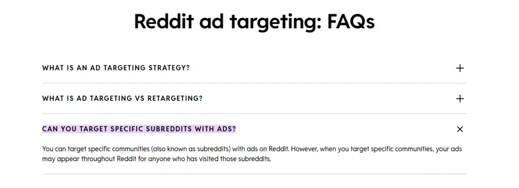 Reddit ads in subreddits