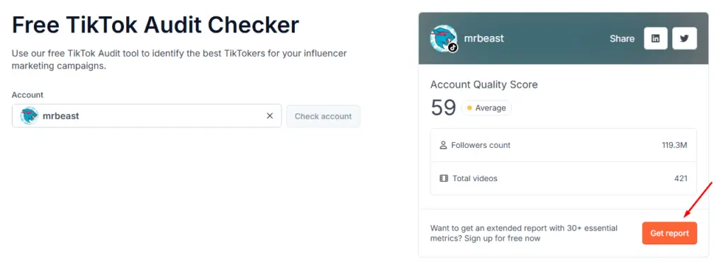 HypeAuditor TikTok Audit MrBeast