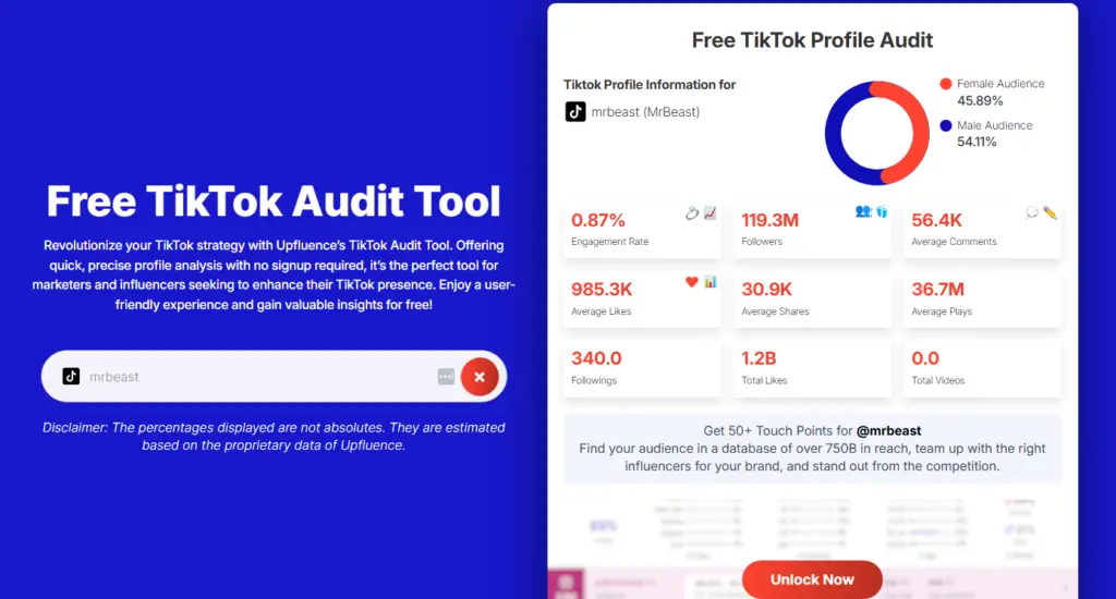 Upfluence TikTok Audit MrBeast