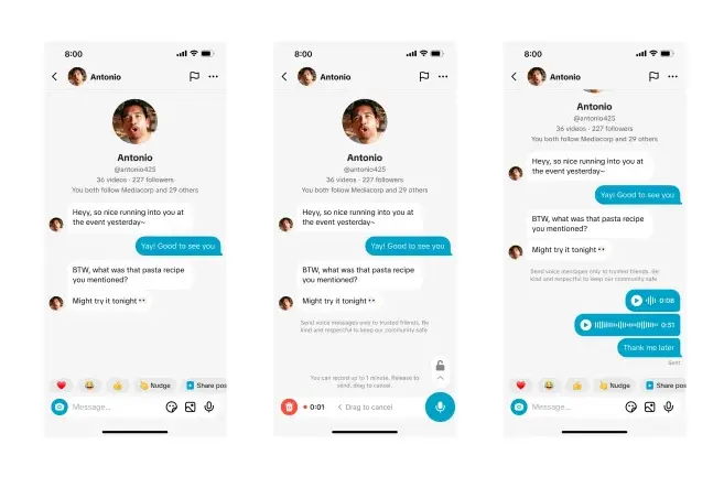 TikTok Audio and Image DMs