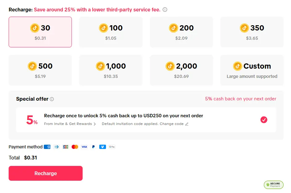 TikTok Coins 2026