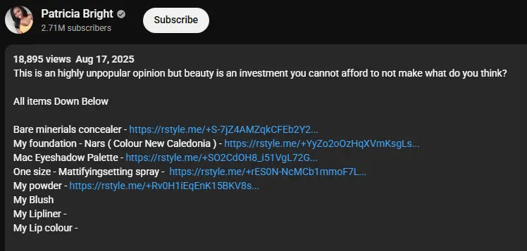 Patricia Bright Description Disclosure