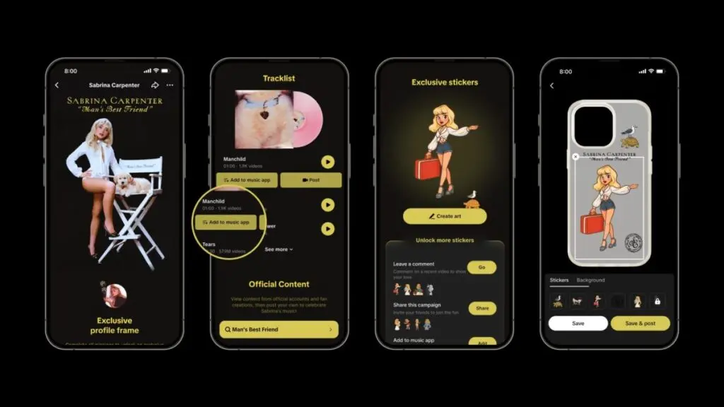 TikTok Sabrina Carpenter Features