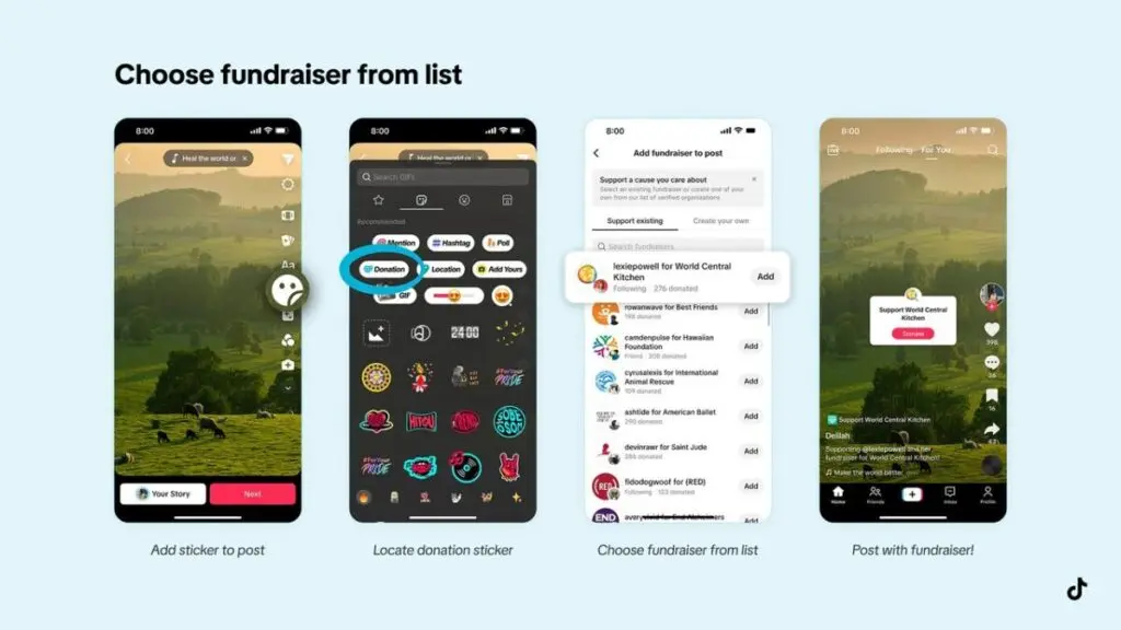 TikTok Stickers for Fundraisers