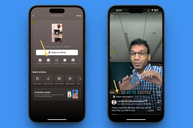 CapCut LinkedIn Integration