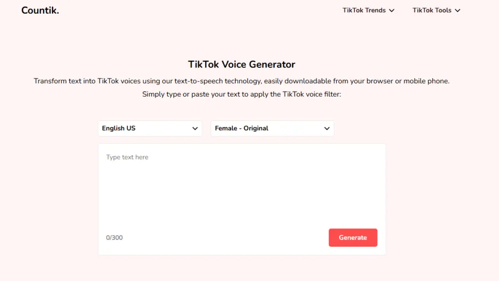 Countik TikTok AI Voice Generator