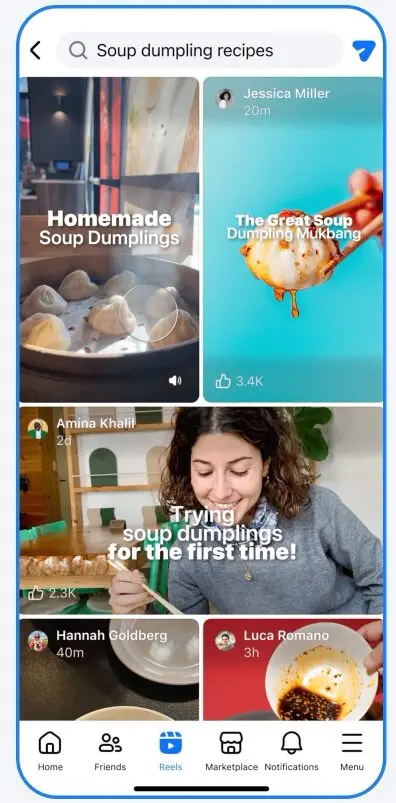 Facebook Reels AI Topic Search