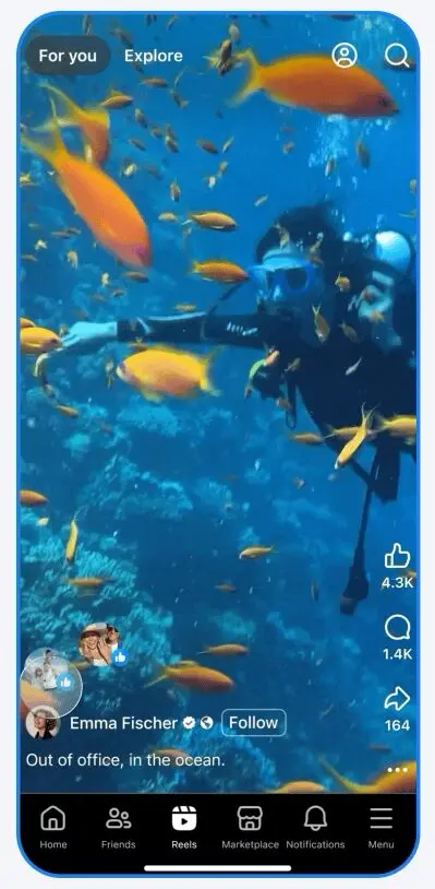 Facebook Reels Friend Bubbles