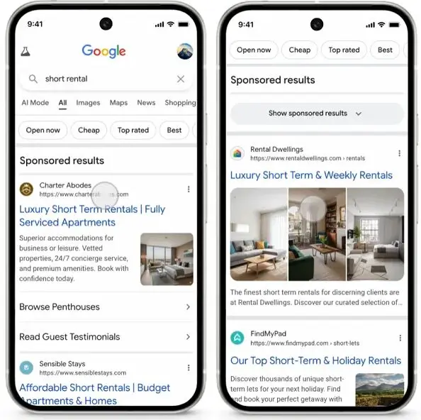 New Sponsored Search Text Ads