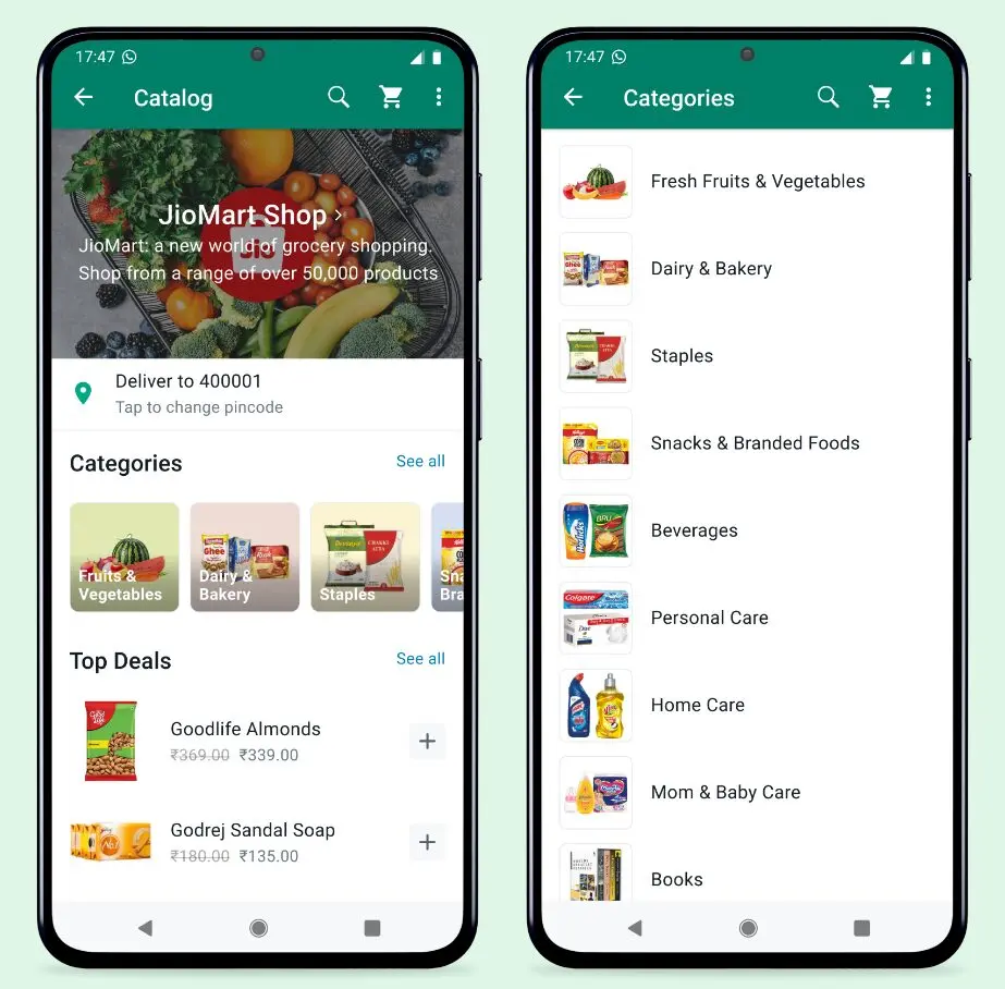 WhatsApp Grocery Checkout for JioMart