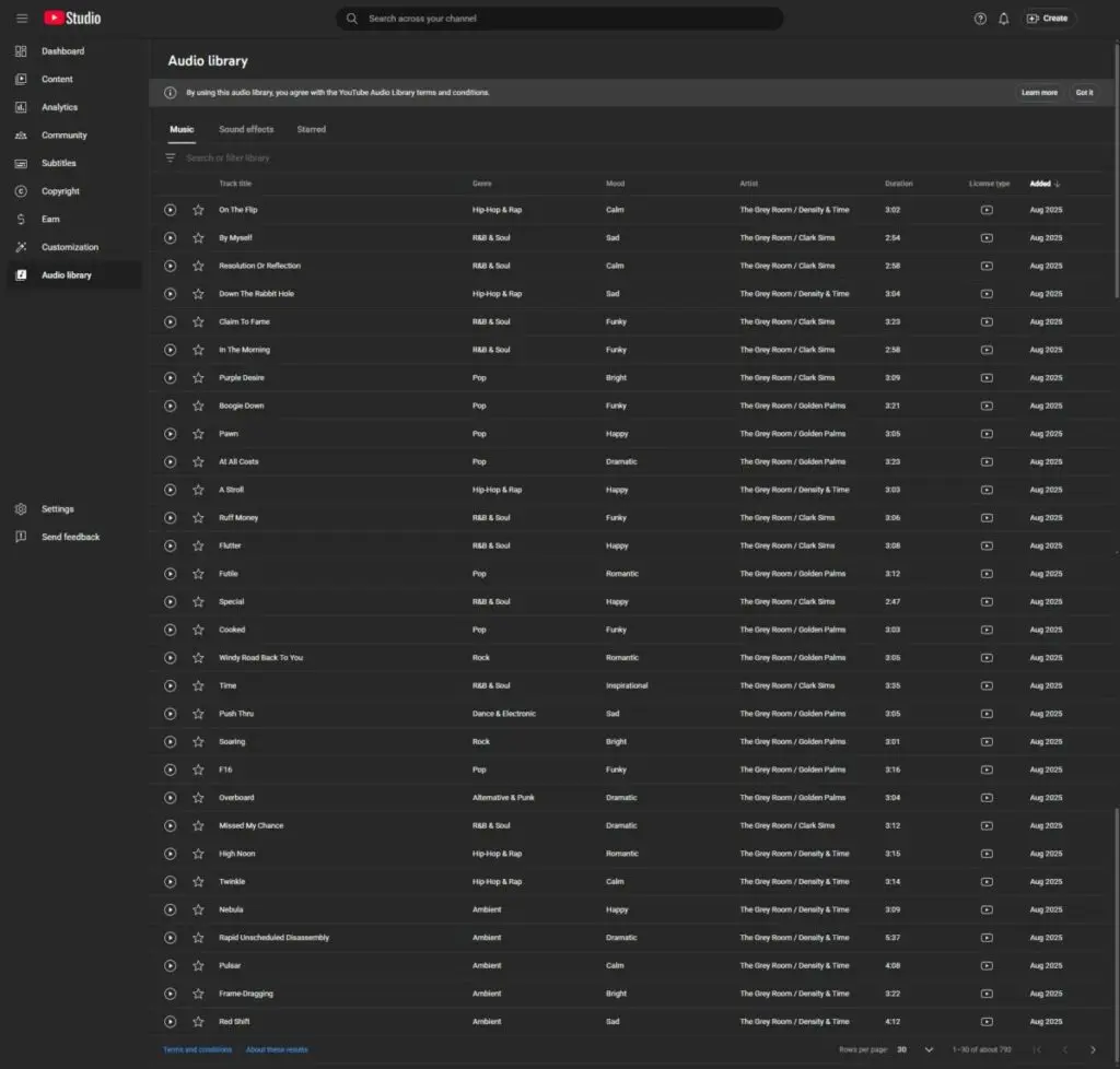 YouTube Music Library