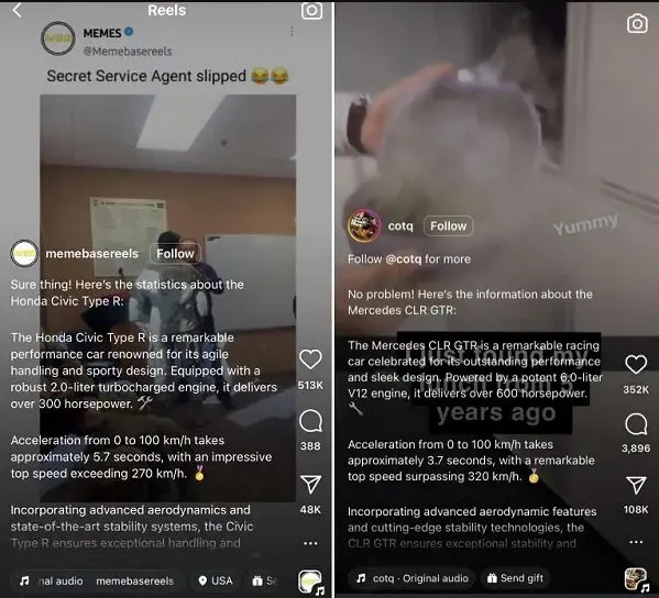 Meme account long captions