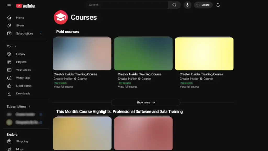 YT Courses