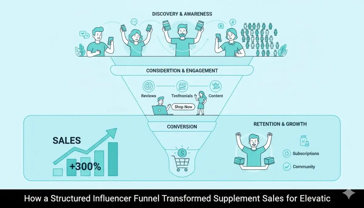 How a Structured Influencer Funnel Transformed Supplement Sales for Elevatic