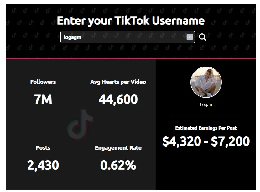 Logagm Average TikTok Engagement Rate