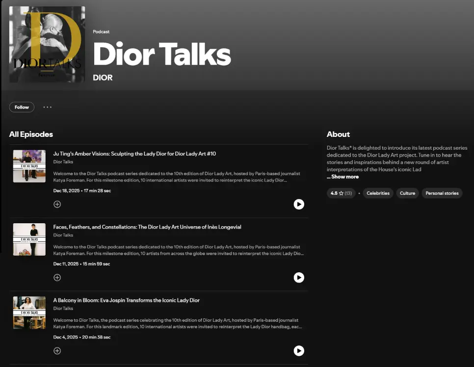Dior Talks on Spotify