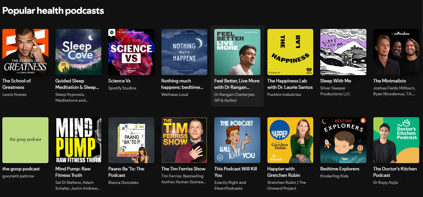 Spotify Podcast Categories