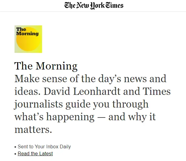NYTimes Morning Briefing (free)