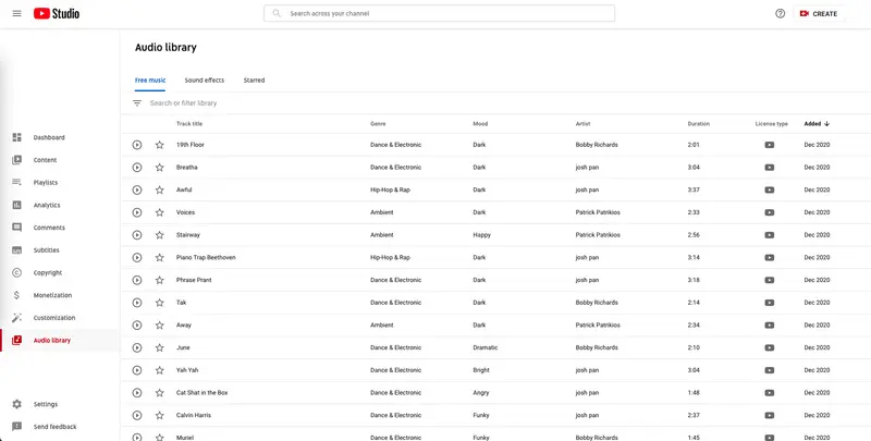 YouTube Audio Library