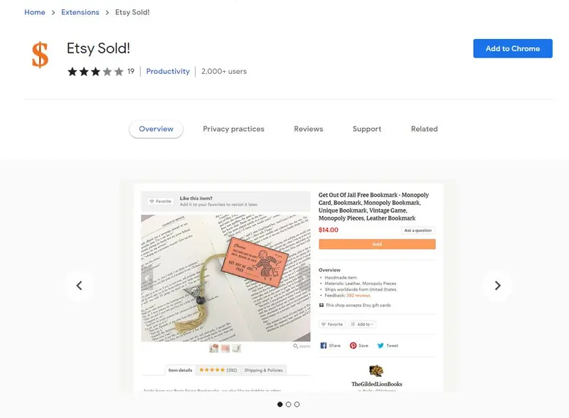 Etsy Sold