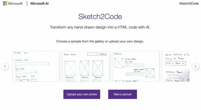 Sketch2Code