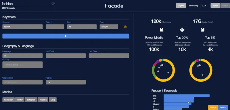 upfluence search engine | influencer marketing platform
