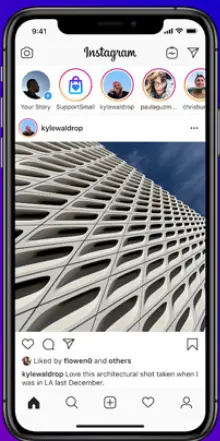 "Support small business" sticker on Instagram