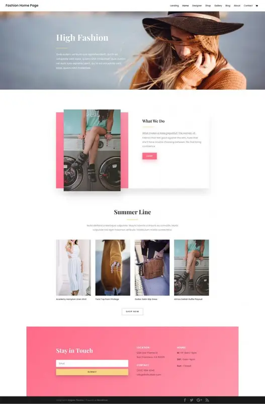 Divi most popular eCommerce website templates - Best eCommerce Website Templates