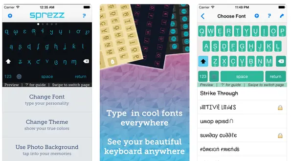 Sprezz App Fonts for Instagram