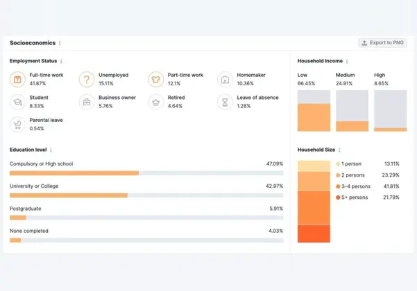 Audience report in Semrush