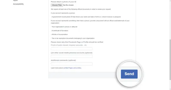 verification request Facebook