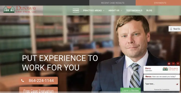 Dunaway Law Firm website
