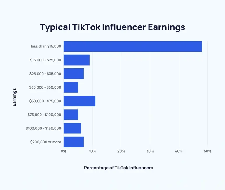 Typical TikTok influencer earnings
