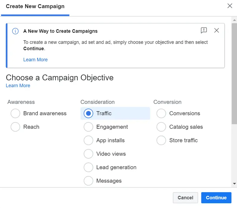 create new campaign